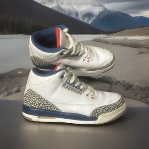 Jordan 3 Retro OG‎ BG True Blue Shoes Youth Size 7Y (W 8.5) Sneakers 854261-106